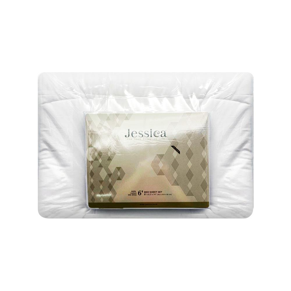 ชุดผ้าปูที่นอน 6 ฟุต 6 ชิ้น JESSICA C-SILKSHINE 22086 สีขาว