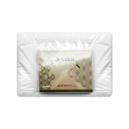 ชุดผ้าปูที่นอน 6 ฟุต 6 ชิ้น JESSICA C-SILKSHINE 22086 สีขาว_3