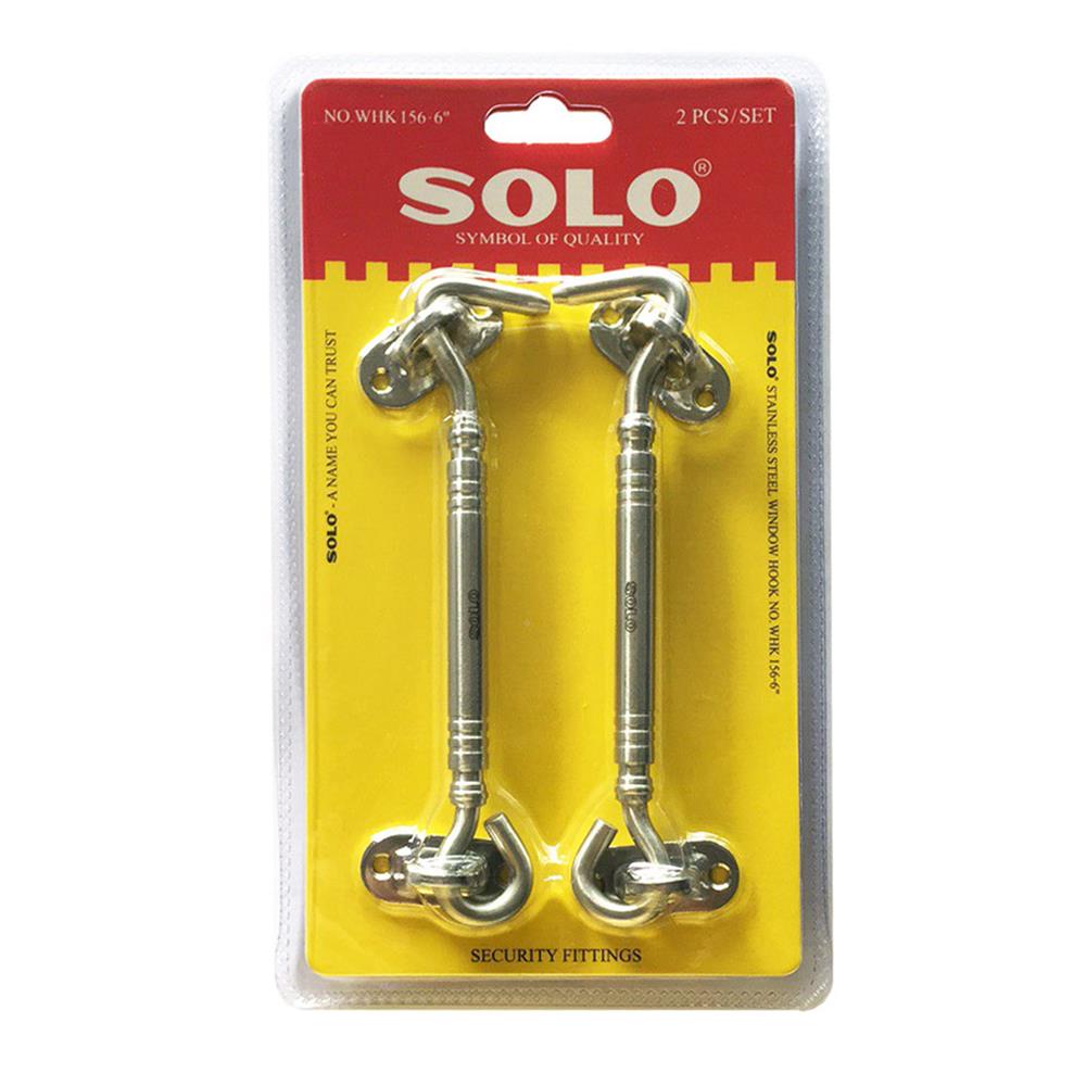 ขอสับ SOLO WHK156-6 6 นิ้ว สีสเตนเลส แพ็ก 2 ชิ้น