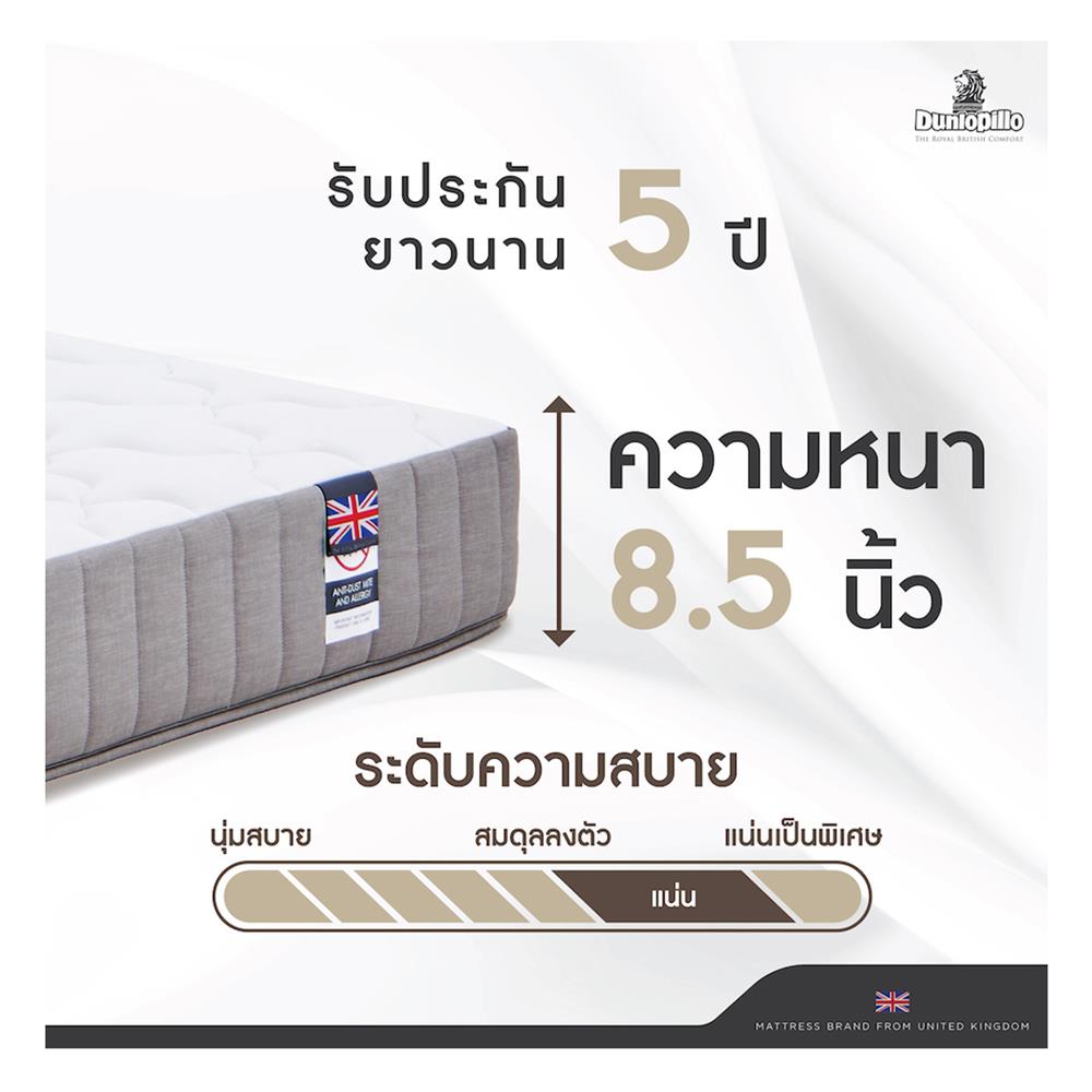 ที่นอน 5 ฟุต DUNLOPILLO DUDLEY พร้อมหมอนหนุน 2 ชิ้น