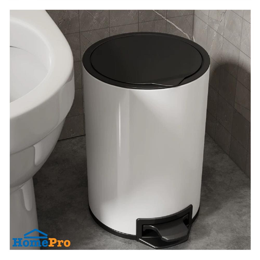 ถังขยะเหยียบกลม ACCO STYLISH 5 ลิตร สีขาว