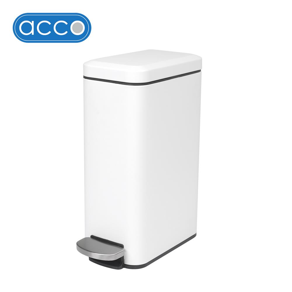 ถังขยะเหยียบเหลี่ยม ACCO RECTANGULAR 10 ลิตร สีขาว