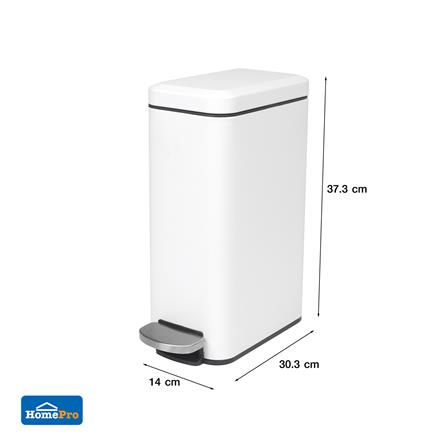 ถังขยะเหยียบเหลี่ยม ACCO RECTANGULAR 10 ลิตร สีขาว_7