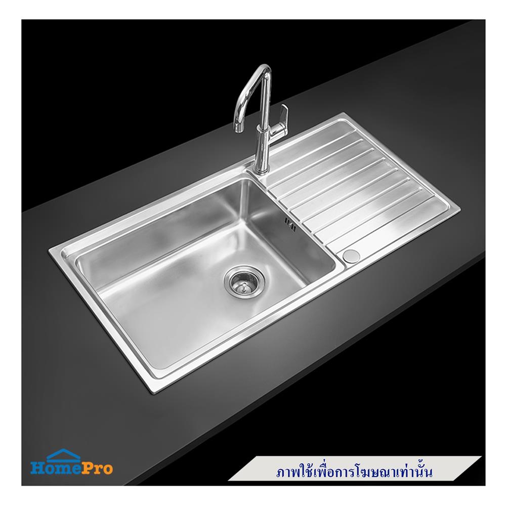 ซิงค์ฝัง 1 หลุม 1 ที่พัก MEX ELB101BM สีเงิน