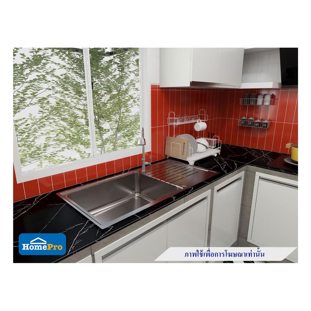 ซิงค์ฝัง 1 หลุม 1 ที่พัก MEX ELB101BM สีเงิน