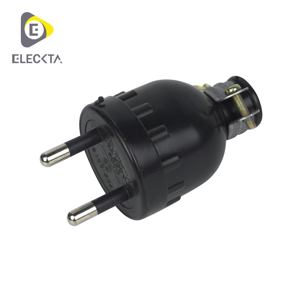 ปลั๊กยางตัวผู้ 2 ขากลม ELECKTA E-001_1