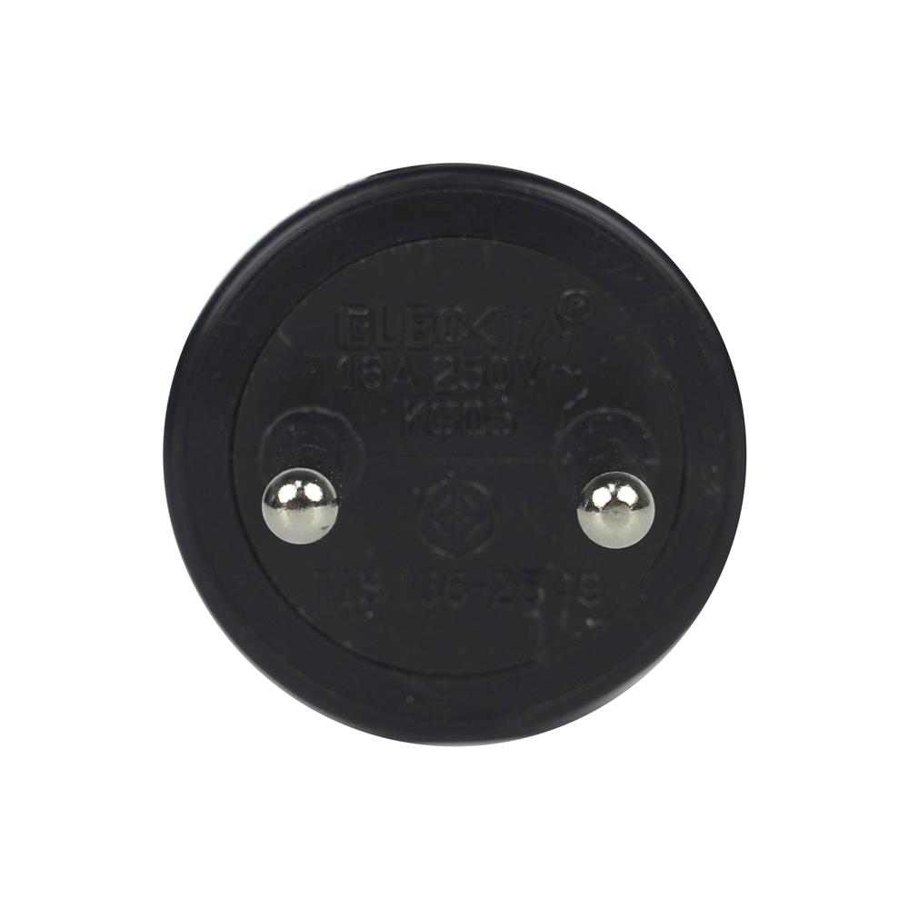 ปลั๊กยางตัวผู้ 2 ขากลม ELECKTA E-001