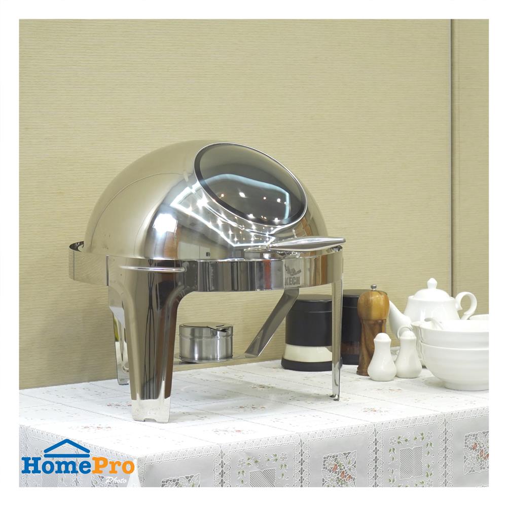 อ่างอุ่นอาหารกลม ฝากระจกเลื่อน 6.5 ลิตร KECH