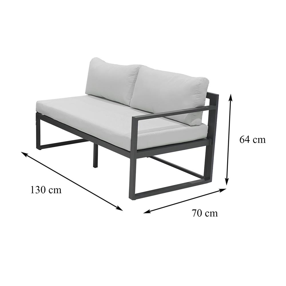 ชุดโซฟาสนาม SPRING MORINE สีขาว/ดำ