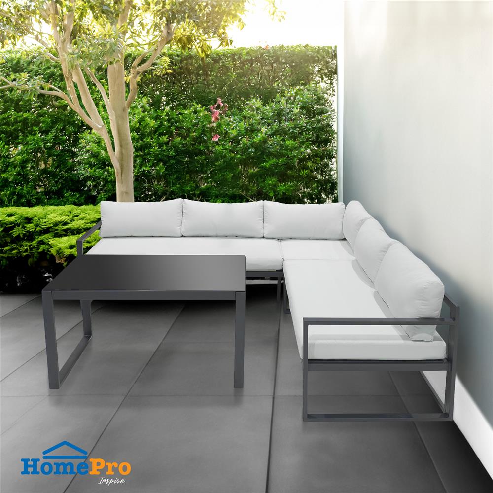 ชุดโซฟาสนาม SPRING MORINE สีขาว/ดำ