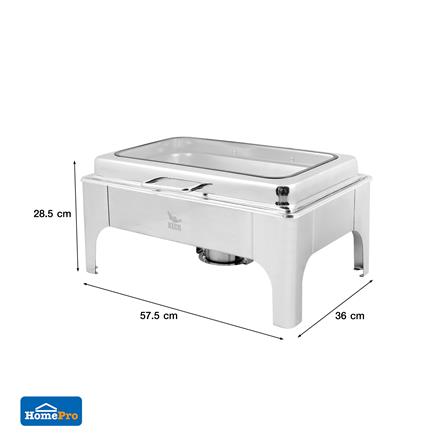 อ่างอุ่นอาหารเหลี่ยม ฝากระจกไฮดรอลิก 9 ลิตร KECH_7