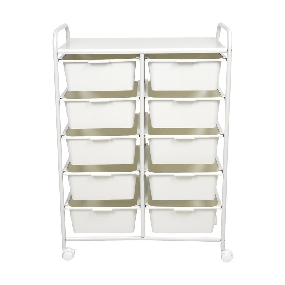 ชั้นลิ้นชัก 10 ชั้น STACKO BONNIE 63x36.5x91 ซม. สีขาว