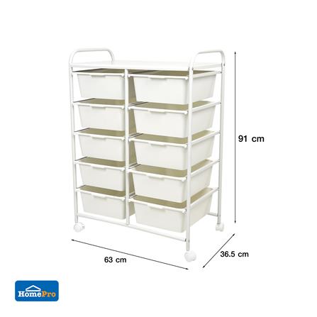 ชั้นลิ้นชัก 10 ชั้น STACKO BONNIE 63x36.5x91 ซม. สีขาว_8