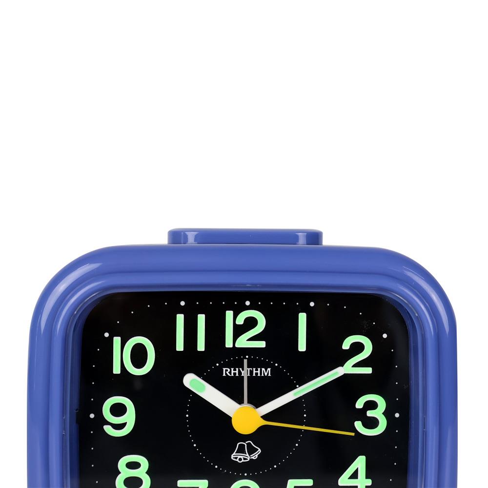 นาฬิกาปลุกพลาสติก RHYTHM 4RA888-R04 4.5 นิ้ว สีฟ้า