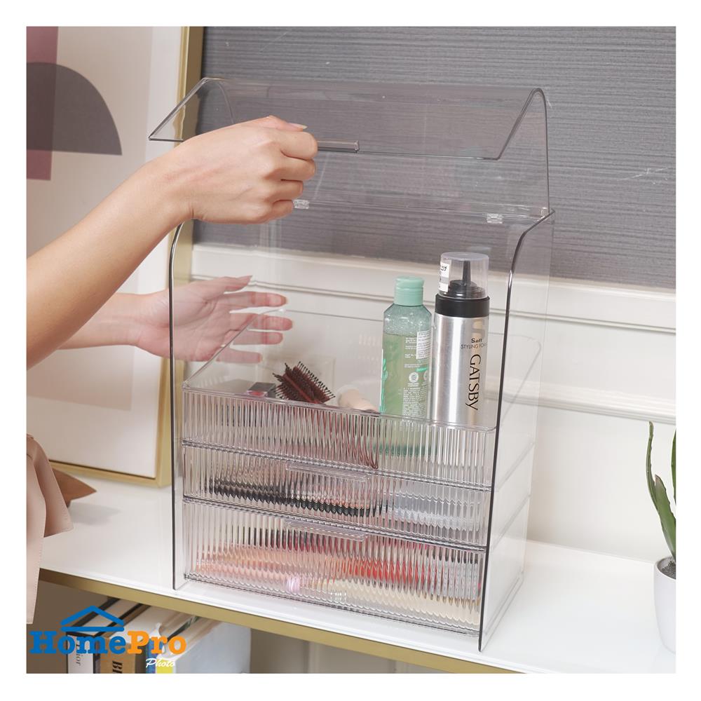 กล่องจัดเก็บเครื่องสำอาง STACKO BREIS 31.2x20x37.8 ซม. สีใส