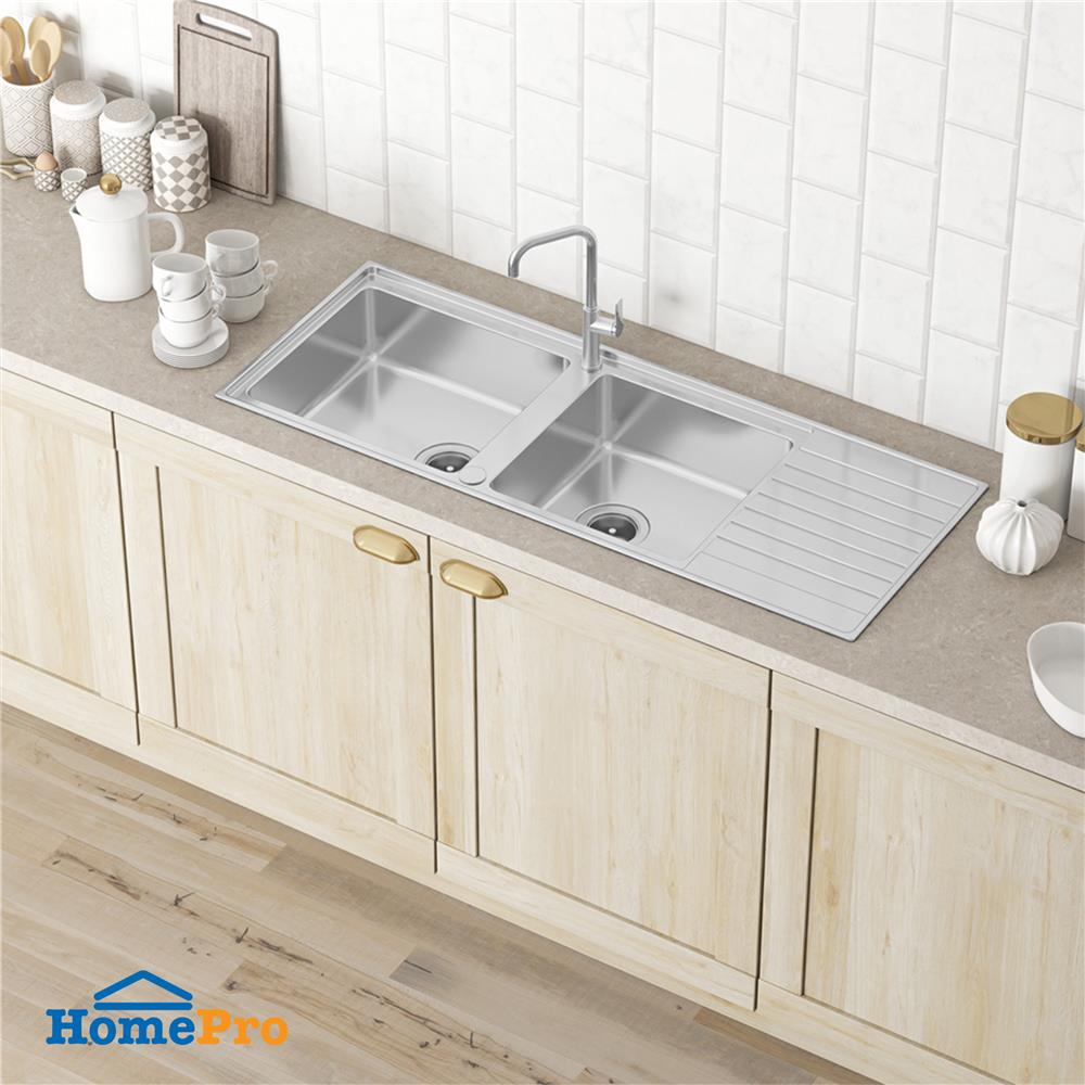 ซิงค์ฝัง 2 หลุม 1 ที่พัก MEX ELB230BM สีเงิน