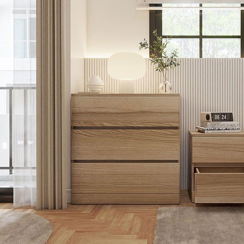 ตู้ลิ้นชัก 3 ลิ้นชัก KONCEPT TIMBUR 19215562 80 ซม. สีลินด์เบิร์กโอ๊ค