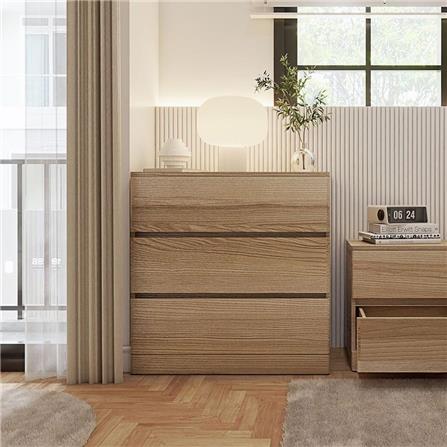 ตู้ลิ้นชัก 3 ลิ้นชัก KONCEPT TIMBUR 19215562 80 ซม. สีลินด์เบิร์กโอ๊ค_3