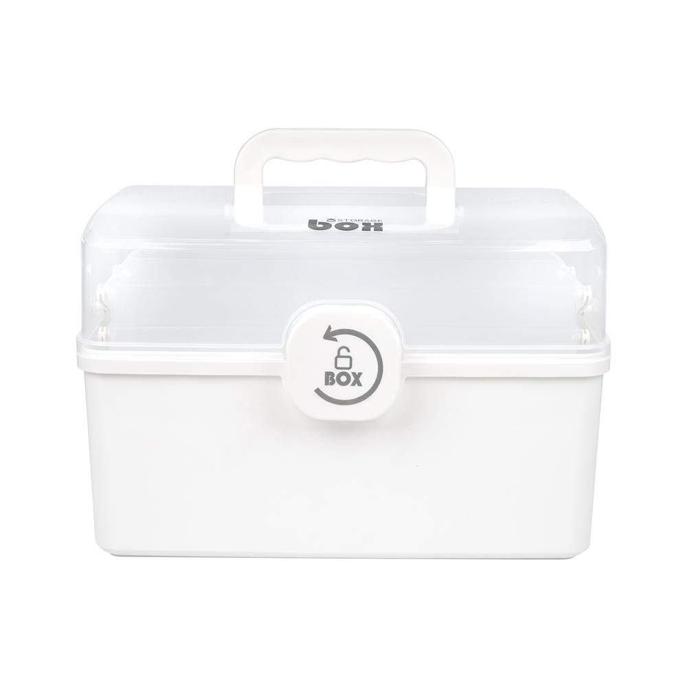 กล่องเก็บของฝาล็อก STACKO M 33.5x18x22.5 ซม. สีขาว