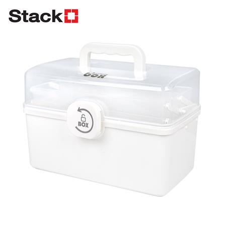 กล่องเก็บของฝาล็อก STACKO M 33.5x18x22.5 ซม. สีขาว_0