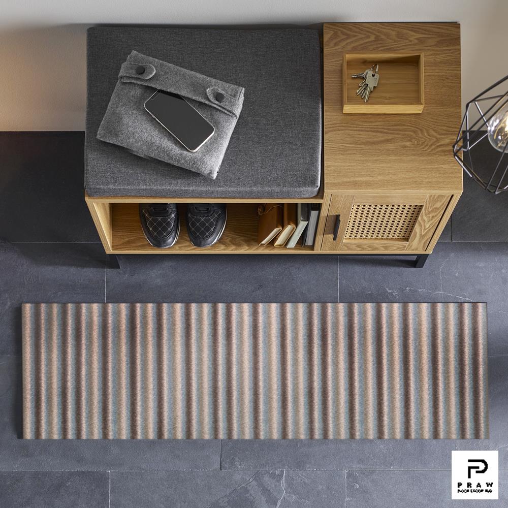 พรมเช็ดเท้าดักฝุ่น PRAW DE 70X190 ซม. สีเทา/น้ำตาล