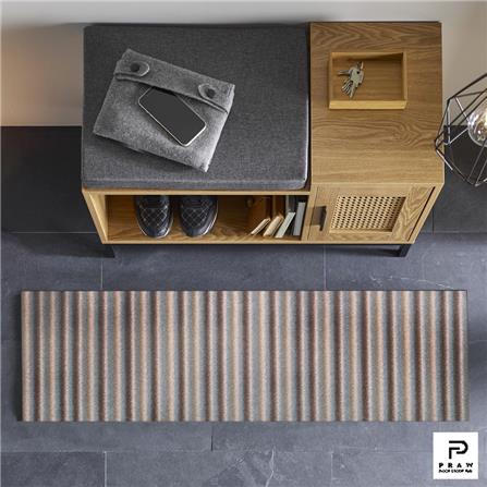 พรมเช็ดเท้าดักฝุ่น PRAW DE 70X190 ซม. สีเทา/น้ำตาล_4