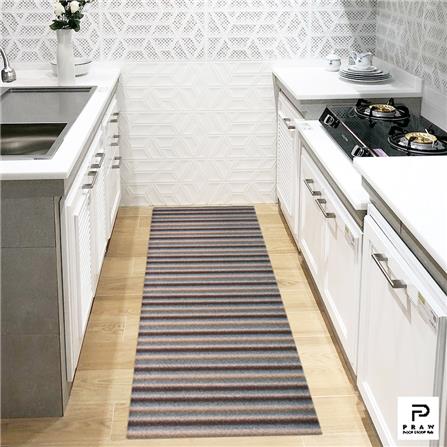 พรมเช็ดเท้าดักฝุ่น PRAW DE 70X190 ซม. สีเทา/น้ำตาล_5