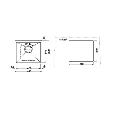 ซิงค์ฝัง 1 หลุม HAFELE MARIA 495.39.614 SQ สีเงิน_3