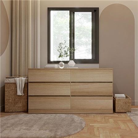 ตู้ลิ้นชัก 6 ลิ้นชัก KONCEPT TIMBUR 19215564 150 ซม. สีลินด์เบิร์กโอ๊ค_3