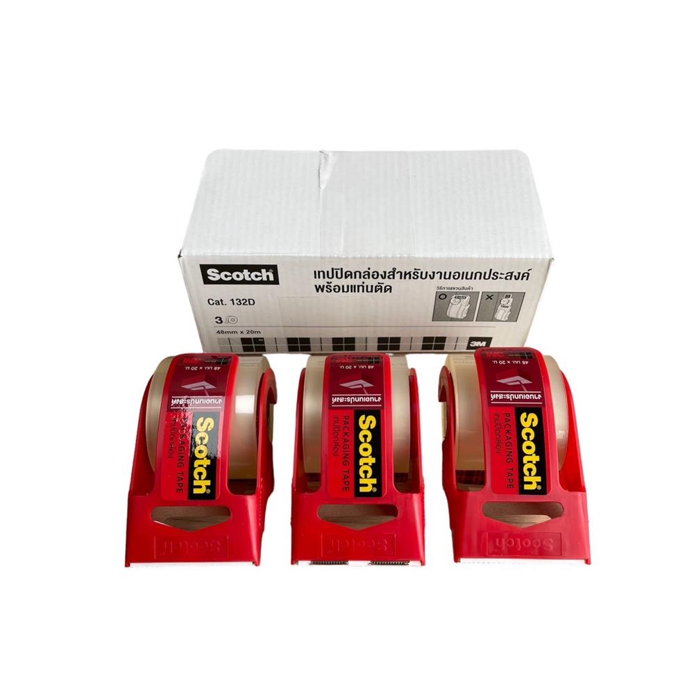 เทปปิดกล่องพร้อมที่ตัด 3M SCOTH 48 มม.X2 ม. สีใส