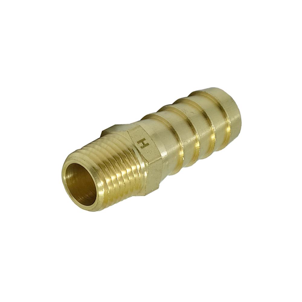 ข้อต่อทองเหลือง หางปลา-เกลียวนอก HI-TOP HM 4-2 (1/2-1/4 นิ้ว) สีทอง