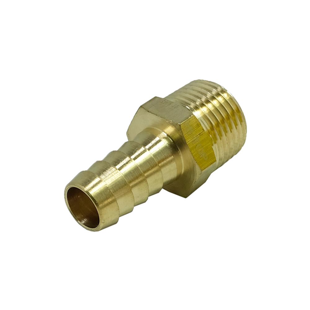 ข้อต่อทองเหลือง หางปลา-เกลียวนอก HI-TOP HM 4-4 (1/2-1/2 นิ้ว) สีทอง