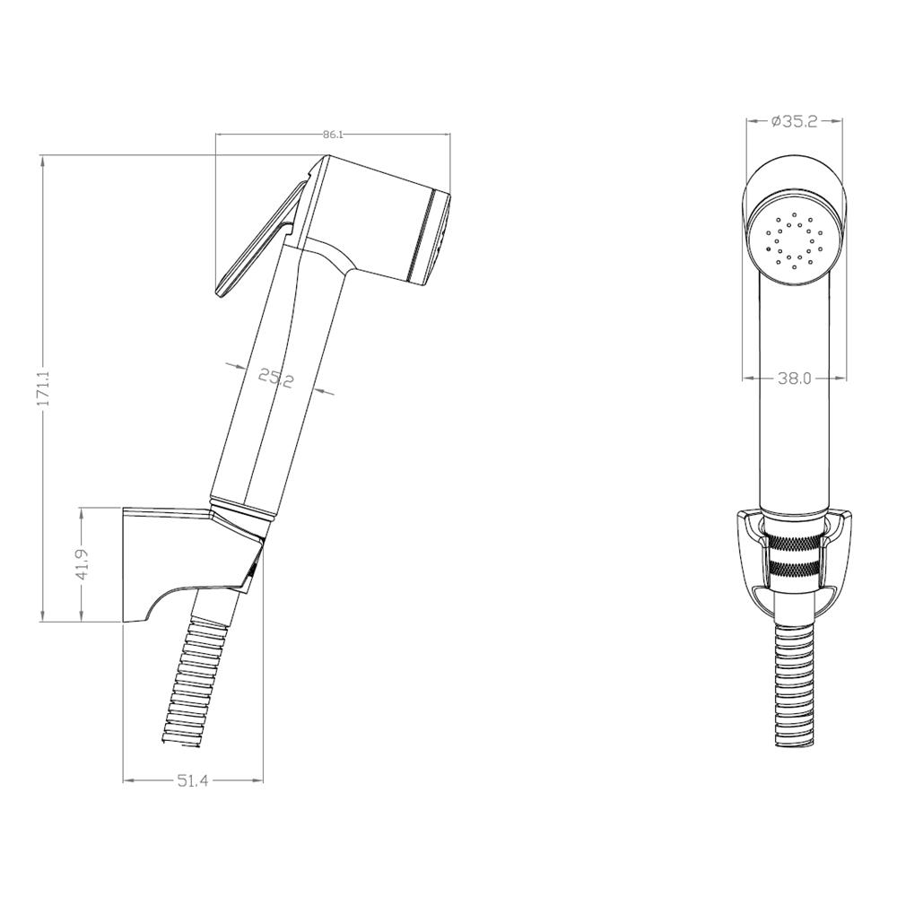 สายฉีดชำระครบชุด RASLAND RA H811-H147 สีขาว