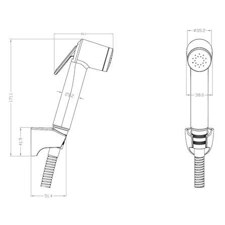 สายฉีดชำระครบชุด RASLAND RA H811-H147 สีขาว_5