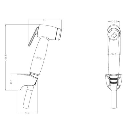 สายฉีดชำระครบชุด RASLAND RA H811-H298 สีขาว_1