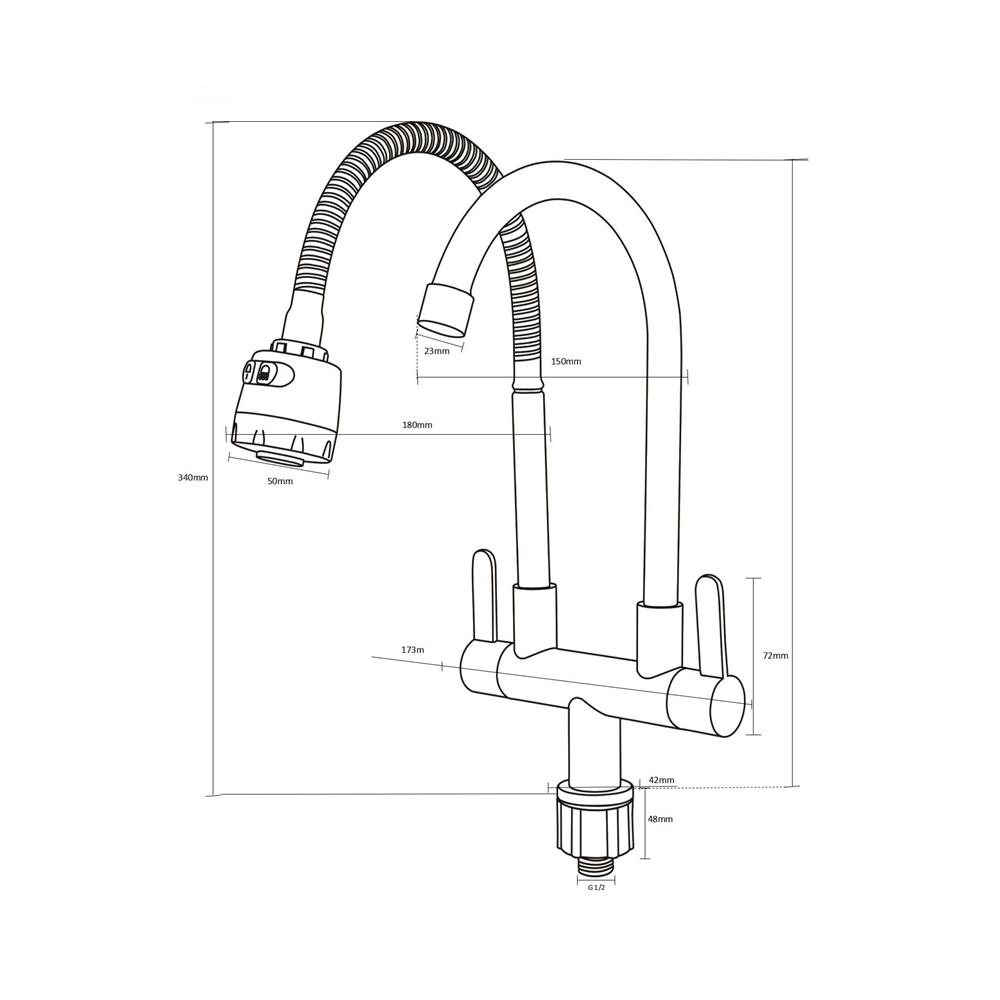 ก๊อกซิงค์เดี่ยวเคาน์เตอร์ BEN BN A124-A1455 สีสเตนเลส