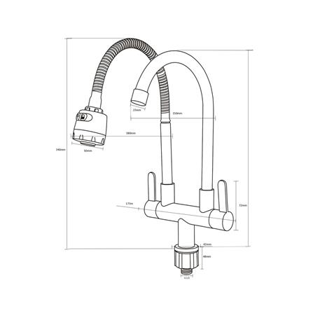 ก๊อกซิงค์เดี่ยวเคาน์เตอร์ BEN BN A124-A1455 สีสเตนเลส_1