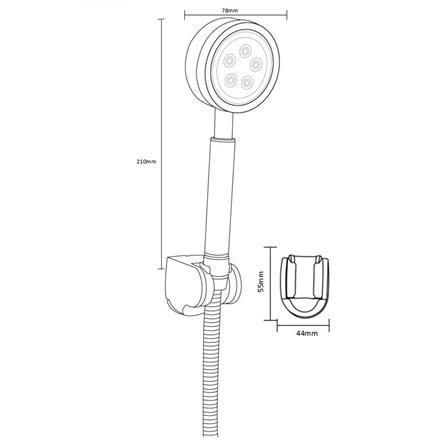 ฝักบัวสายอ่อน 1 ระดับ RASLAND RA BK-D411-DBK สีดำ_5