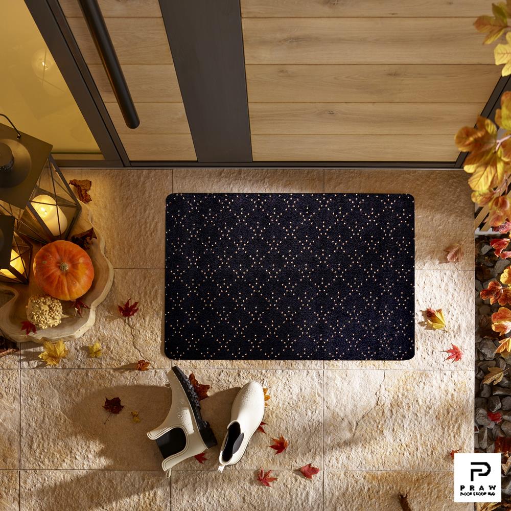พรมเช็ดเท้าดักฝุ่น PRAW DE LUCKY BLACK 50X75 ซม. สีดำ