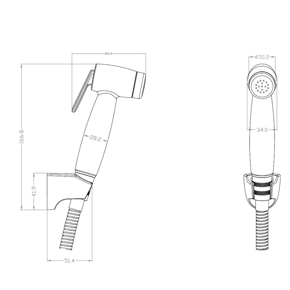 สายฉีดชำระครบชุด RASLAND RA H811-H681 สีโครม