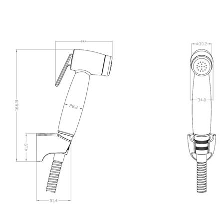 สายฉีดชำระครบชุด RASLAND RA H811-H681 สีโครม_1