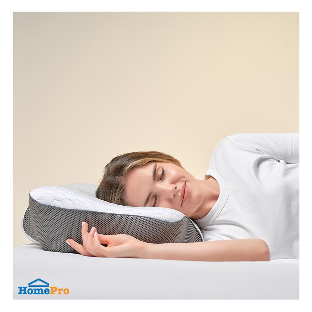 หมอนสุขภาพ เมมโมรี่โฟม ERGOTREND ORTHOSPINE ADJUSTABLE 60x45x13 ซม. สีขาว/เทา