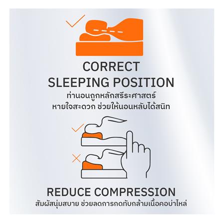 หมอนสุขภาพ เมมโมรี่โฟม ERGOTREND ORTHOSPINE ADJUSTABLE 60x45x13 ซม. สีขาว/เทา_6