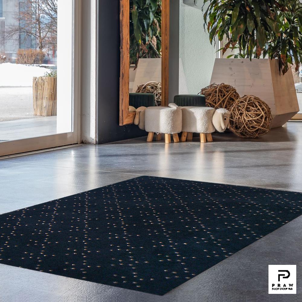 พรมเช็ดเท้าดักฝุ่น PRAW DE LUCKY BLACK 120X180 ซม. สีดำ