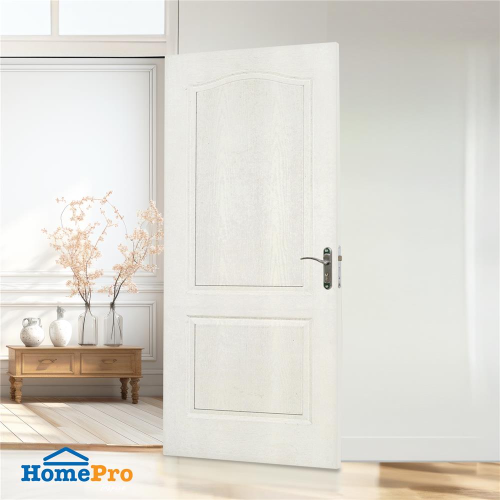 ประตูภายใน HDF AZLE MILANO202 80X200 ซม. สีรองพื้น ไม่เจาะลูกบิด