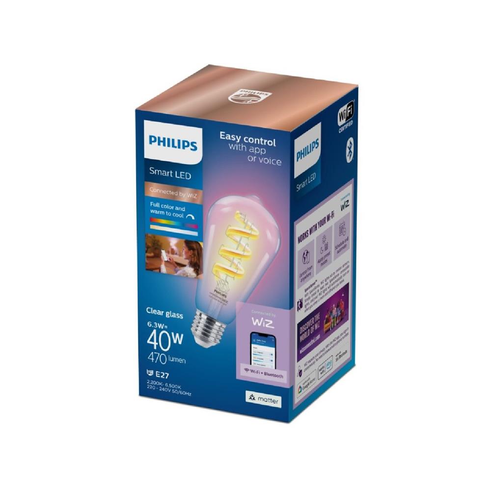 หลอด LED PHILIPS ST64 รุ่น WIZ 6.3 วัตต์ RGB E27