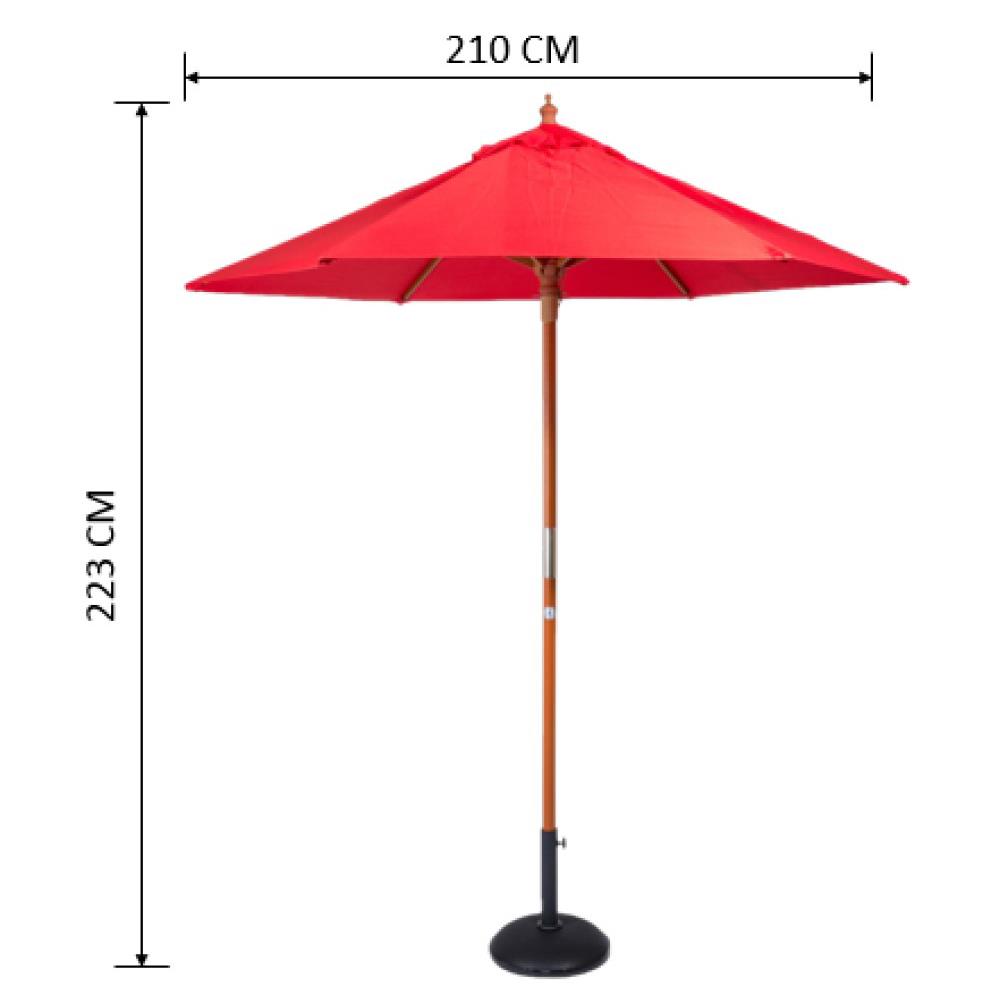 ร่มสนามกลม IVY WOOD 2.1 ม. สีแดง