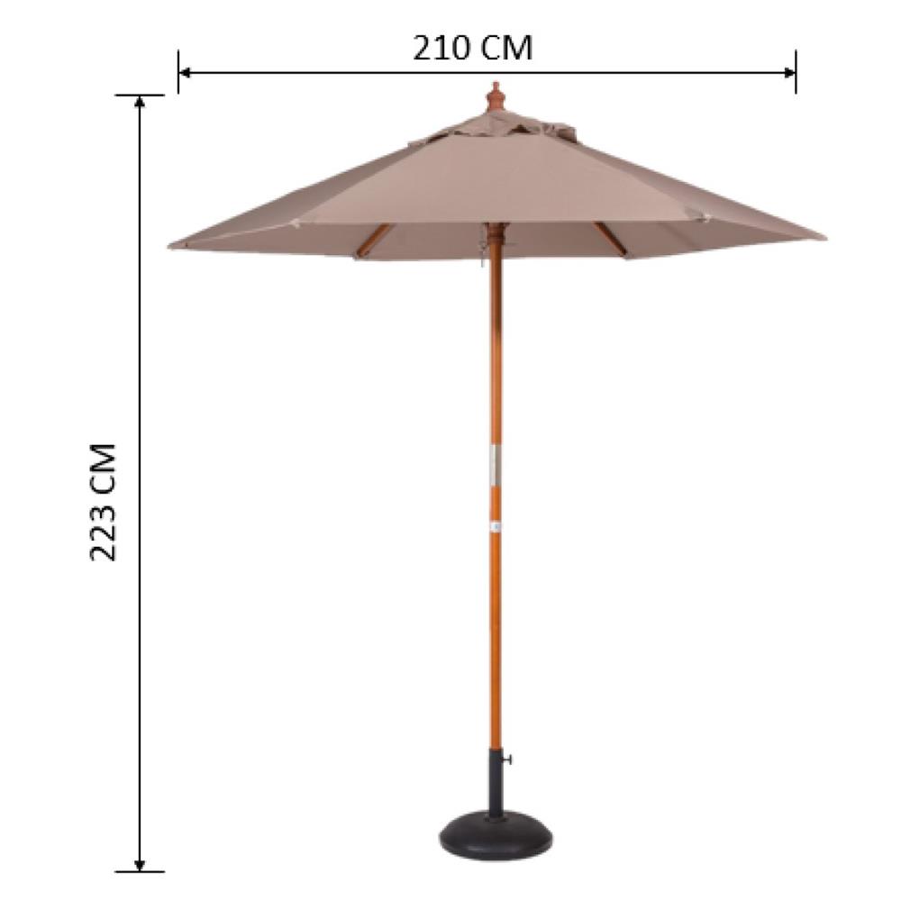 ร่มสนามกลม IVY WOOD 2.1 ม. สีน้ำตาลอ่อน