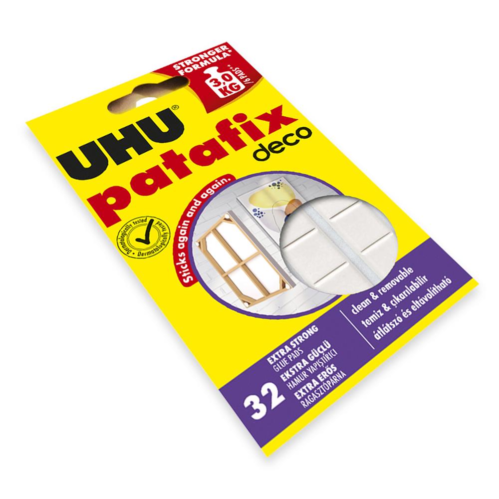 กาวดินน้ำมัน UHU PATAFIX DECO สีขาว แพ็ก 32 ชิ้น