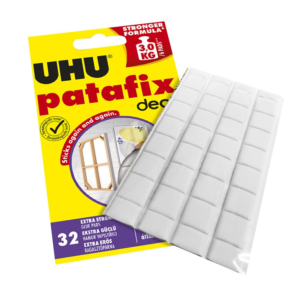 กาวดินน้ำมัน UHU PATAFIX DECO สีขาว แพ็ก 32 ชิ้น